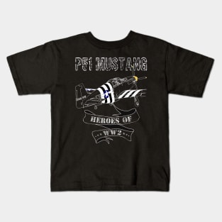 P-51 Mustang WWII Fighter Airplane - Original Design Kids T-Shirt